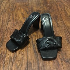 Only worn once! Size 6 1/2 black heels!